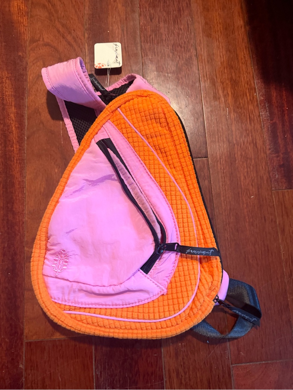 Free People Pink and Orange Crossbody Sling Bag